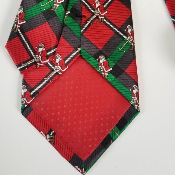 Hallmark Golf Santa Men's Silk Necktie Christmas Holiday Traditions Hand Made - Picture 6 of 8